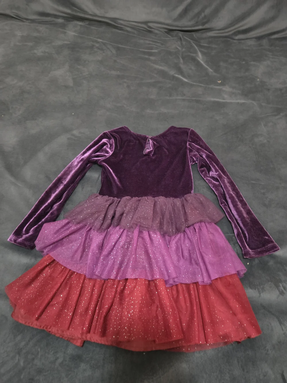 Anna Frozen 2 Velvet Tiered Tulle Dress - Picture 2 of 3